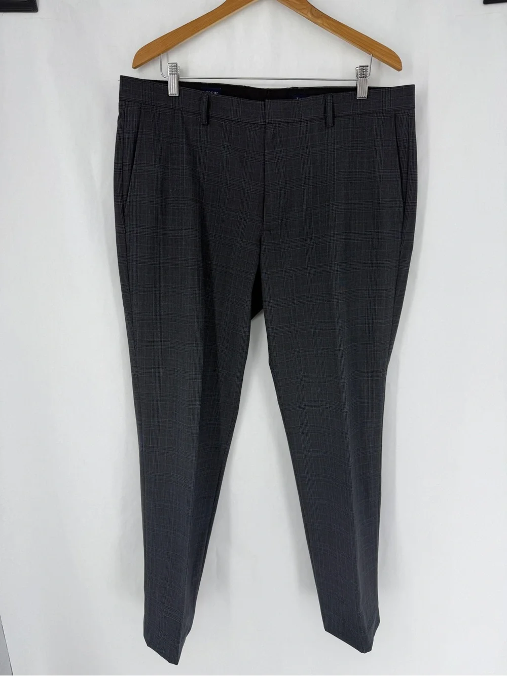 J.Crew Thompson Tapered Dress Pants in Black plaid AP879 36x32